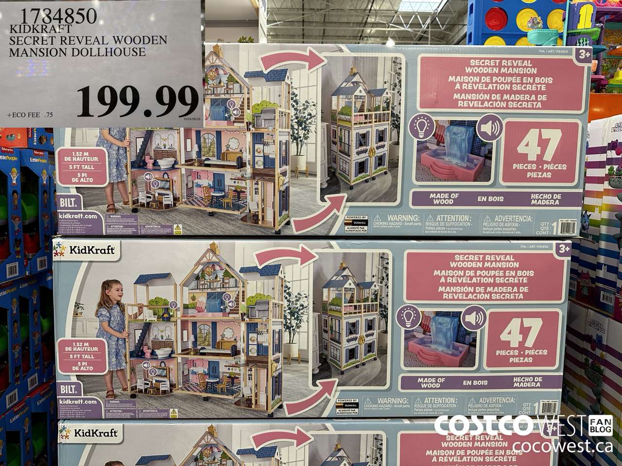 1784850 KIDKRAFT SECRET REVEAL WOODEN MANSION DOLLHOUSE $199.99