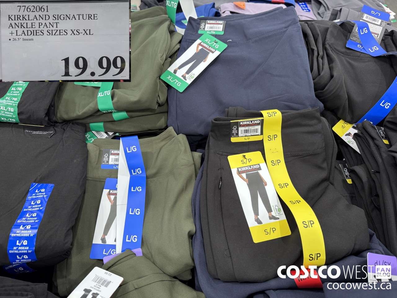 7762061 KIRKLAND SIGNATURE ANKLOE PANT LADIES SIZES XS-XL $19.99