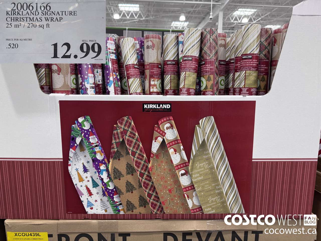 2006166 KIRKLAND SIGNATURE CHRISTMAS WRAP 25 M2 / 269 SQ FT $12.99