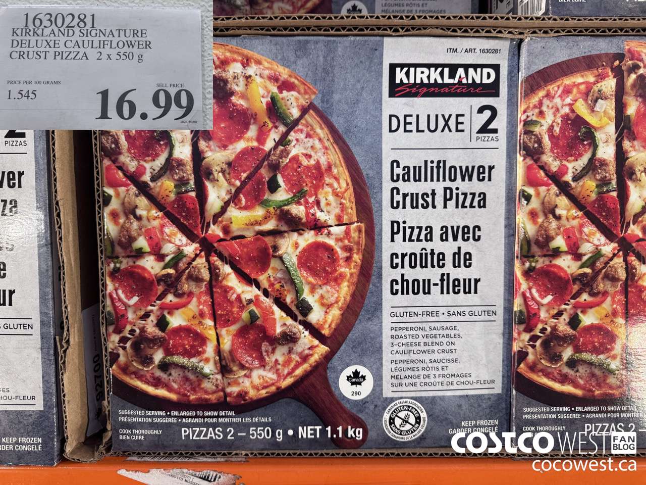 1630281 KIRKLAND SIGNATURE DELUXE CAULIFLOWER CRUST PIZZA 2 x 550 g $16.99