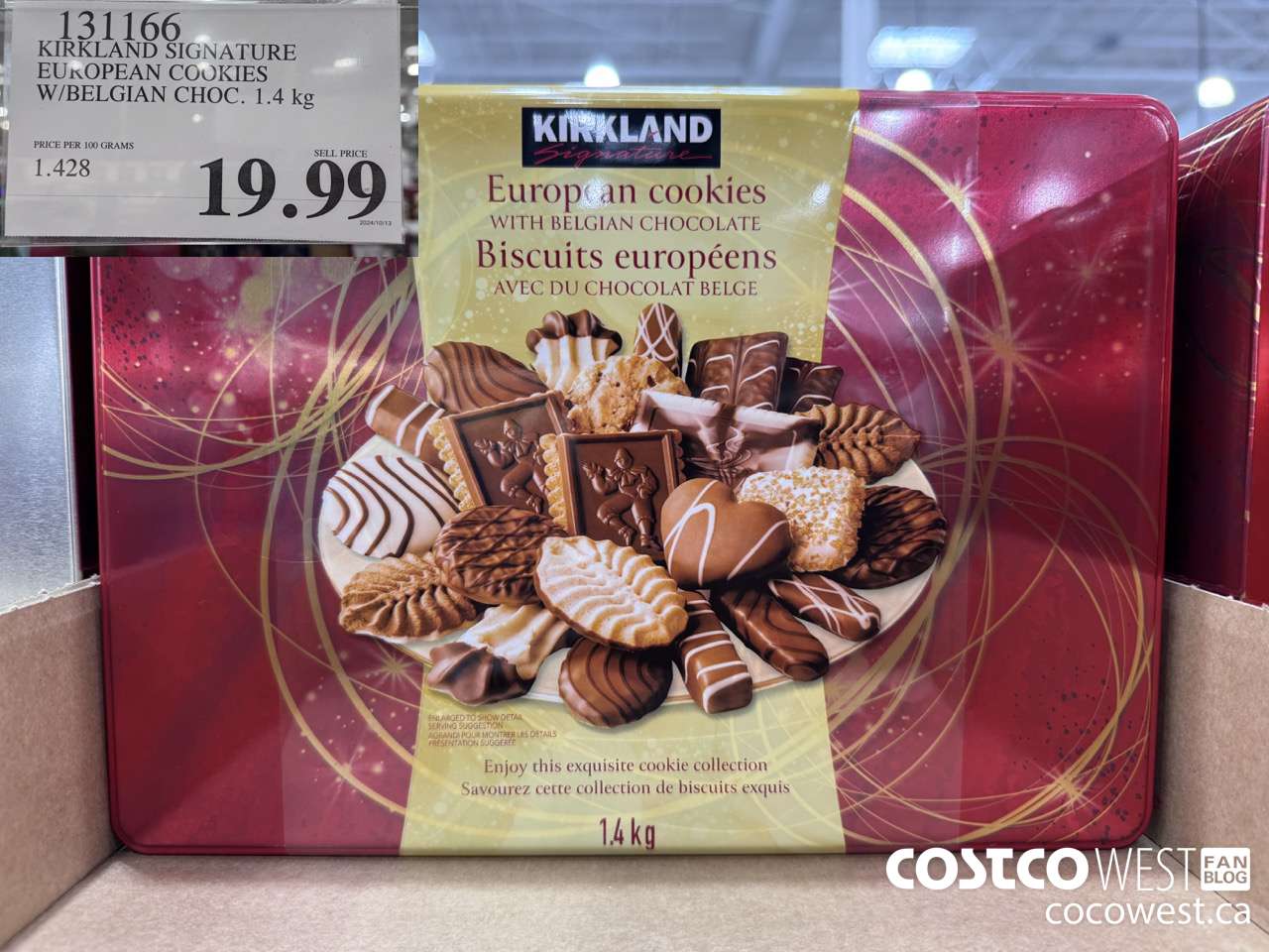 131166 KIRKLAND SIGNATURE EUROPEAN COOKIES W/ BELGIAN CHOC. 1.4 KG $19.99