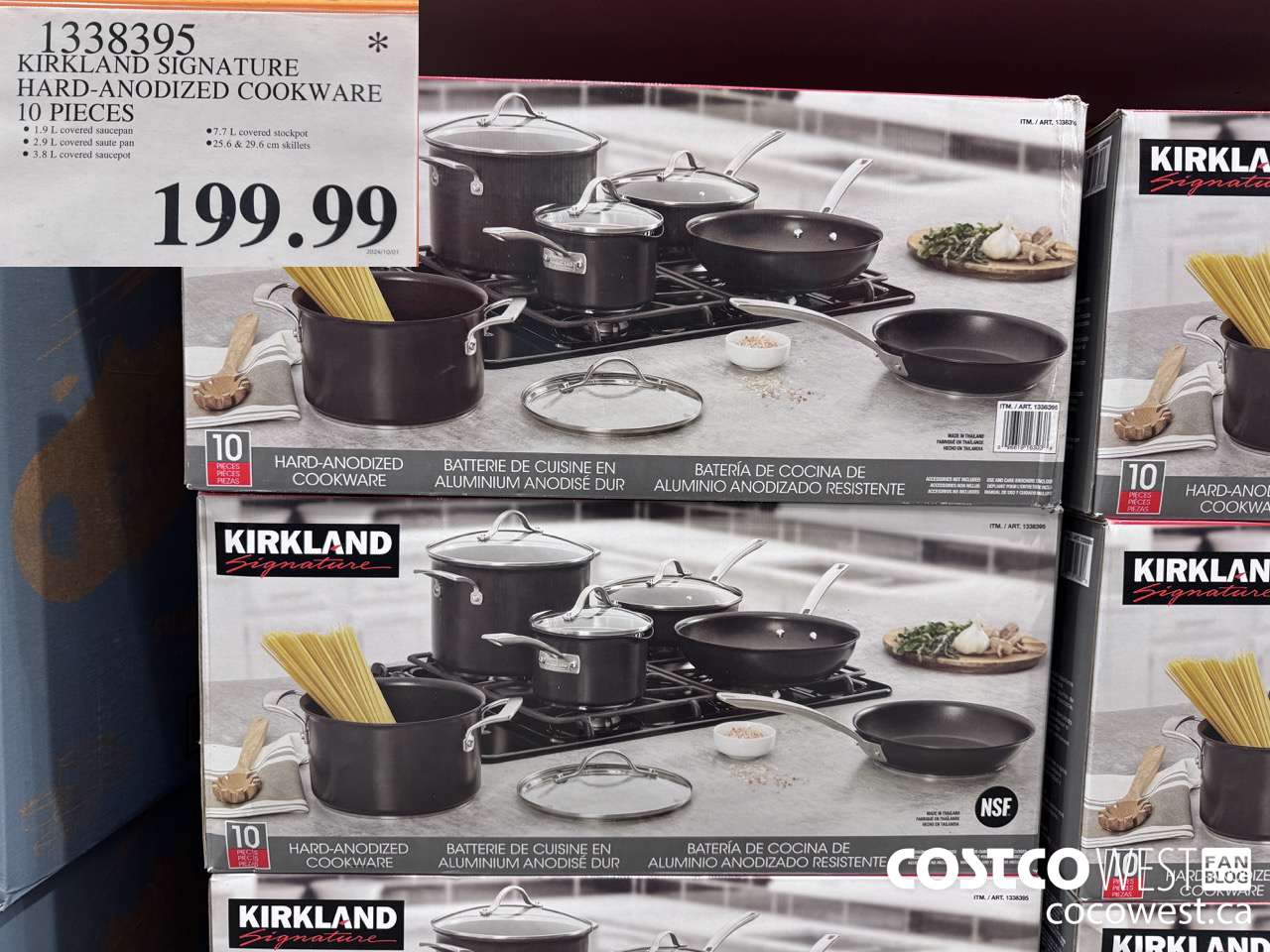 1338395 KIRKLAND SIGNATURE HARD-ANODIZED COOKWARE 10 PIECE $199.99
