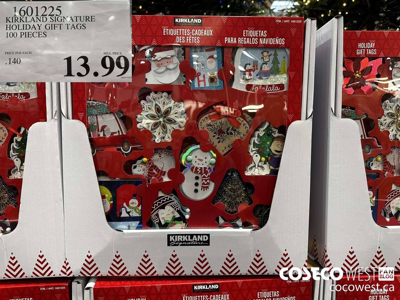 1601225 KIRKLAND SIGNATURE HOLIDAY GIFT TAGS 100 PIECES $13.99