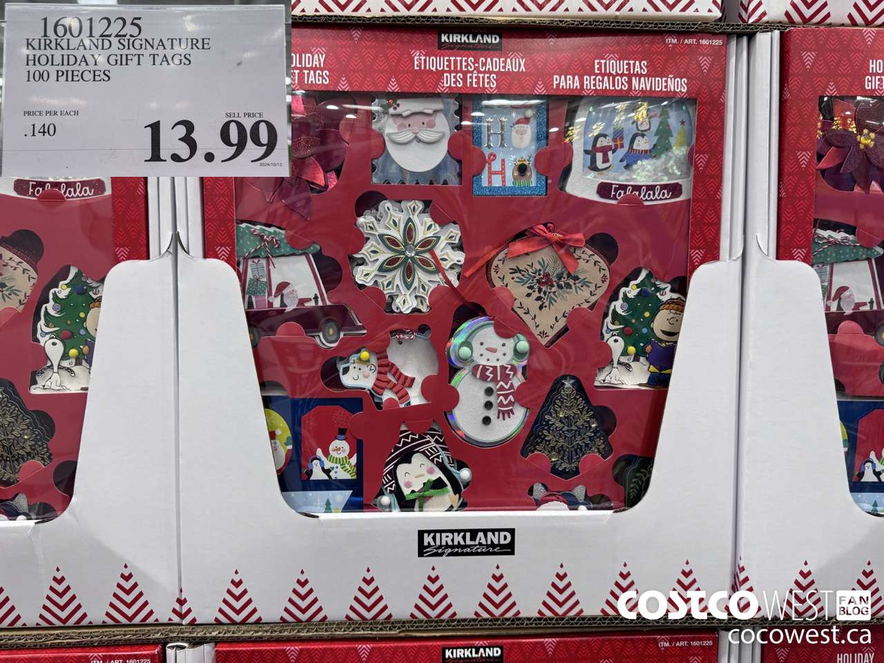 1601225 KIRKLAND SIGNATURE HOLIDAY GIFT TAGS 100 PIECES $13.99