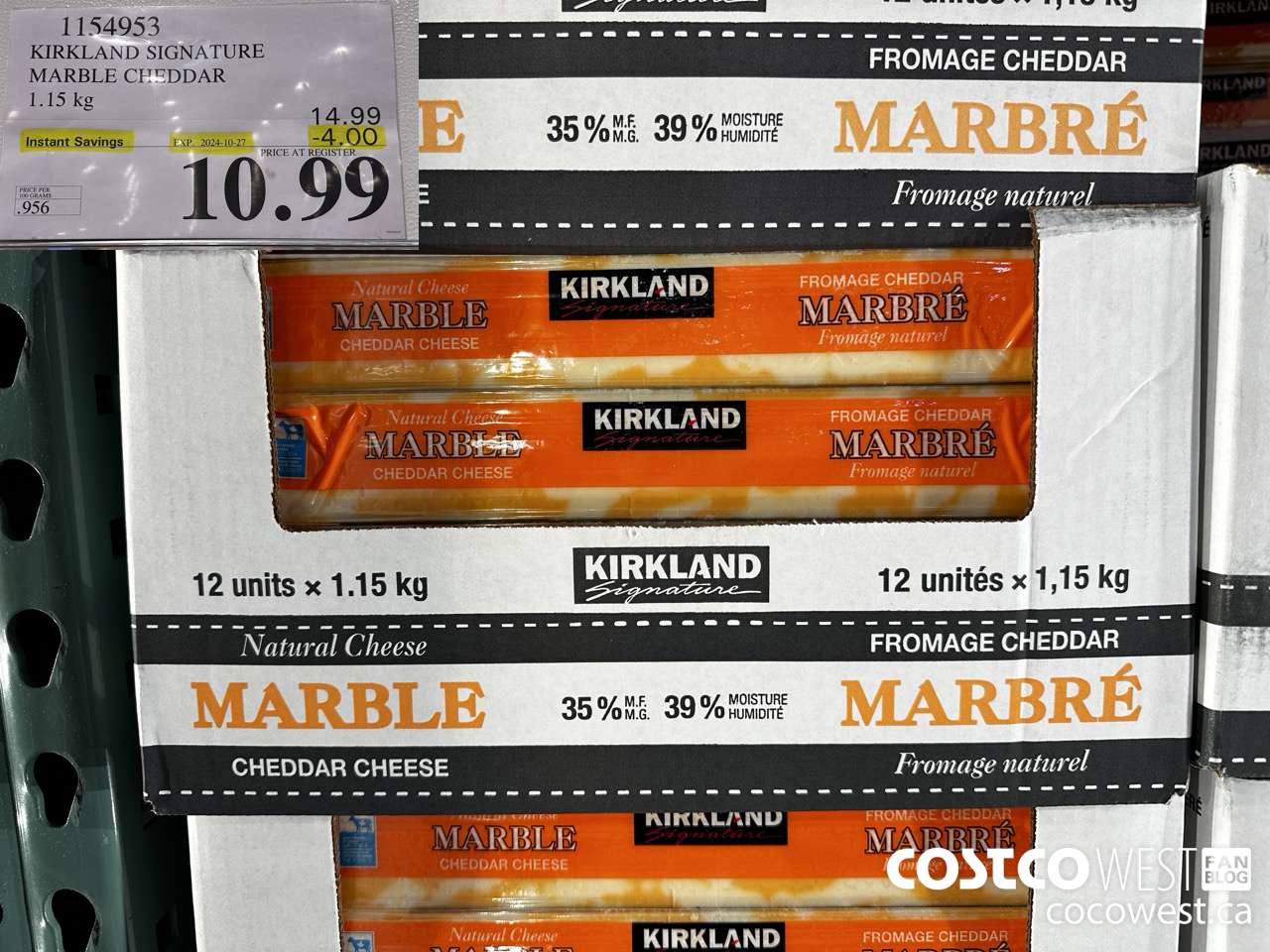 1154953 KIRKLAND SIGNATURE MARBLE CHEDDAR 1.15 KG ($4.00 INSTANT SAVINGS EXPIRES ON 2024-10-27) $10.99