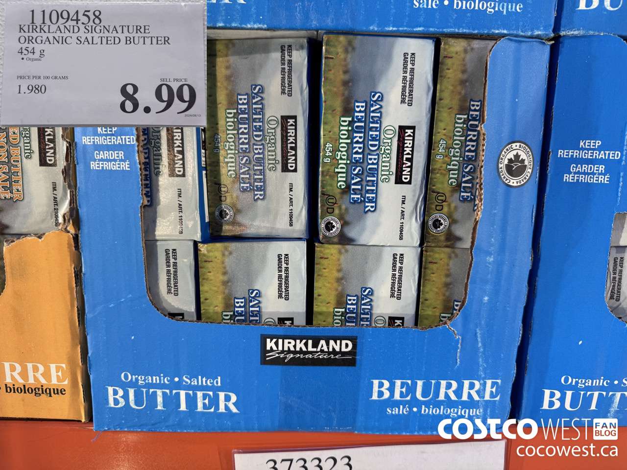 1109458 KIRKLAND SIGNATURE ORGANIC SALTED BUTTER 454 g $8.99