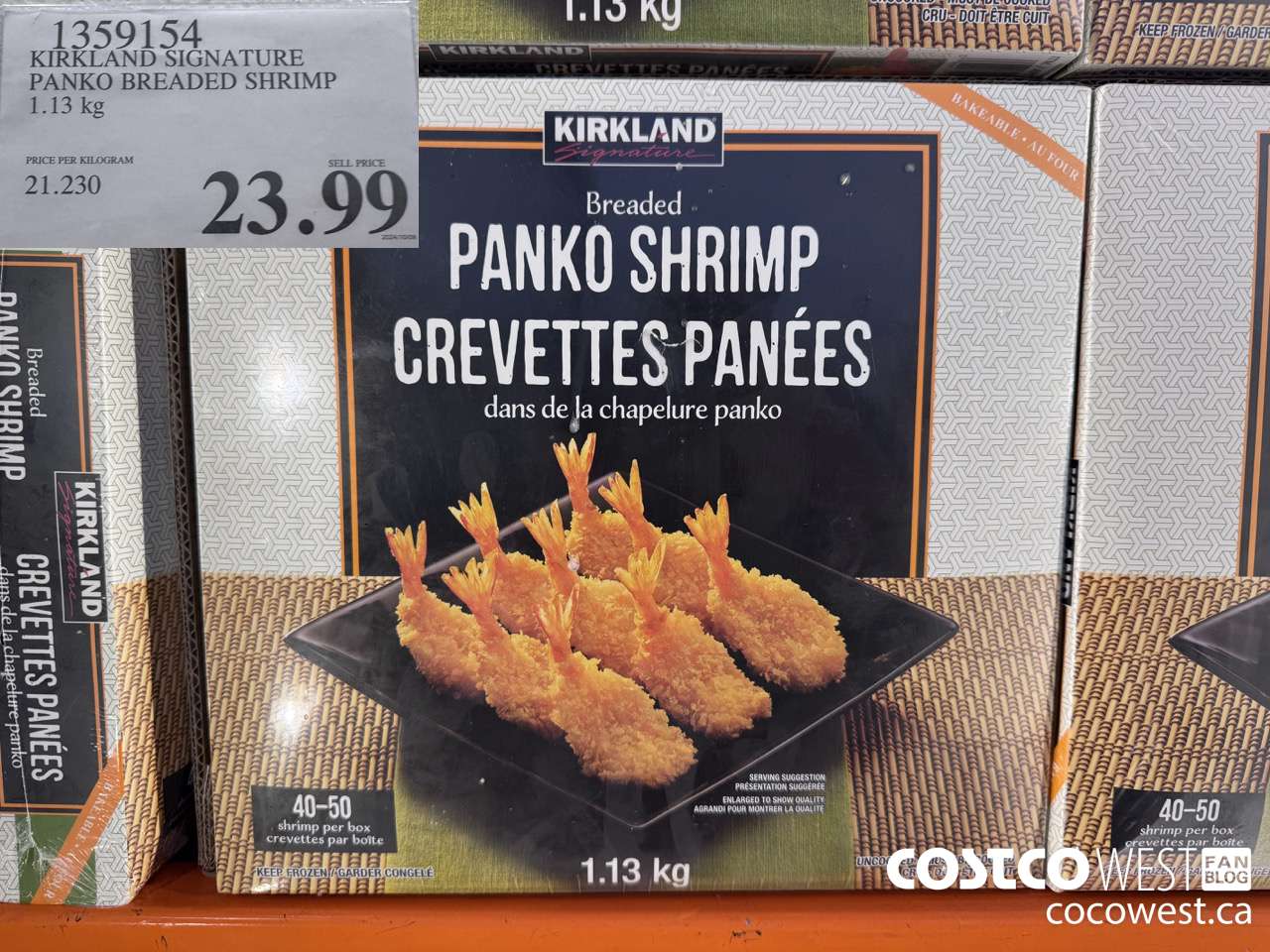 1359154 KIRKLAND SIGNATURE PANKO BREADED SHRIMP 1.13 KG $23.99