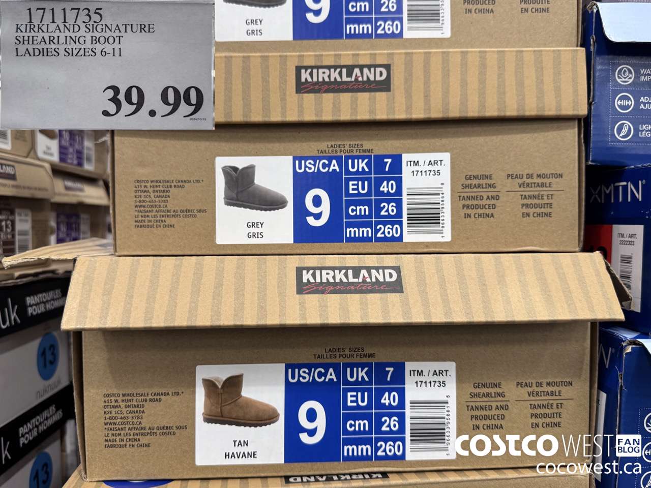 1711735 KIRKLAND SIGNATURE SHEARLING BOOT LADIES SIZES 6-11 $39.99