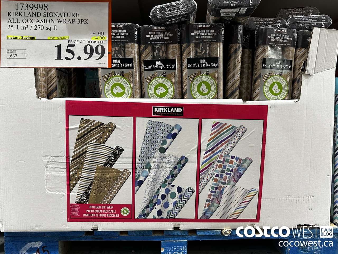 1739998 KIRKLAND SIGNATURE SPRING WRAP 3PK 25.1 m2 / 270 sq ft ($4.00 INSTANT SAVINGS EXPIRES ON 2024-10-20) $15.99