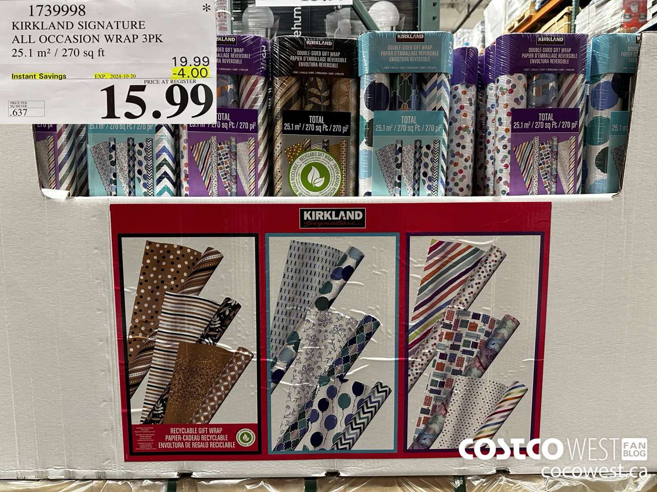 1739998 KIRKLAND SIGNATURE SPRING WRAP 3PK 25.1 m2 / 270 sq ft ($4.00 INSTANT SAVINGS EXPIRES ON 2024-10-20) $15.99