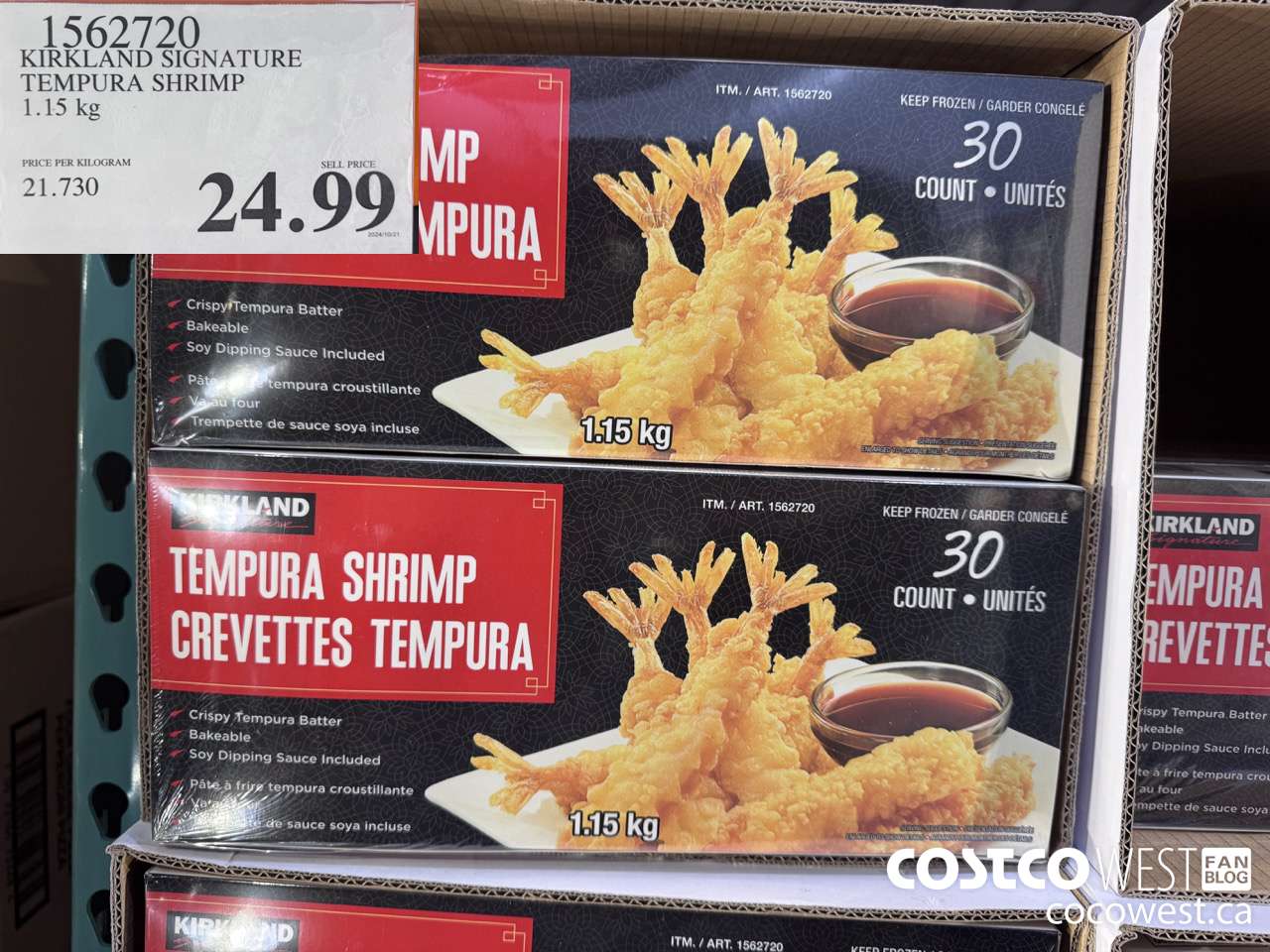 1562720 KIRKLAND SIGNATURE TEMPURA SHRIMP 1.15 kg $24.99