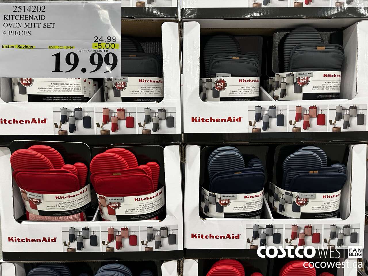 2514202 KITCHENAID OVEN MITT SET 4 PIECES ($5.00 INSTANT SAVINGS EXPIRES ON 2024-10-20) $19.99