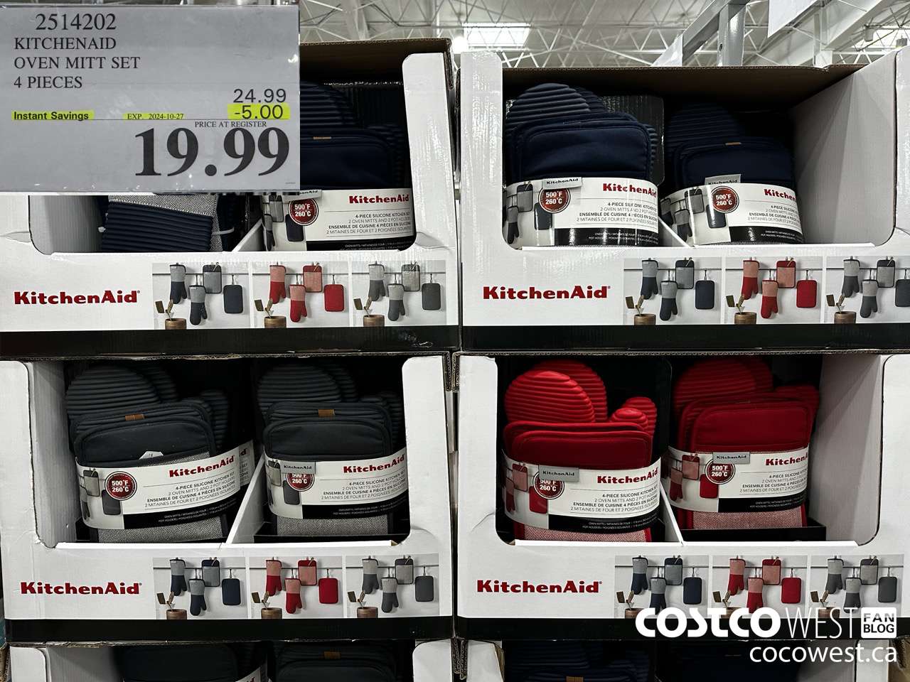 2514202 KITCHENAID OVEN MITT SET 4 PIECES ($5.00 INSTANT SAVINGS EXPIRES ON 2024-10-27) $19.99