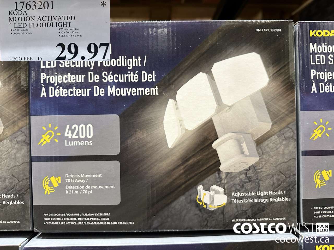 1763201 KODA MOTION ACTIVATED LED FLOODLIGHT $29.97