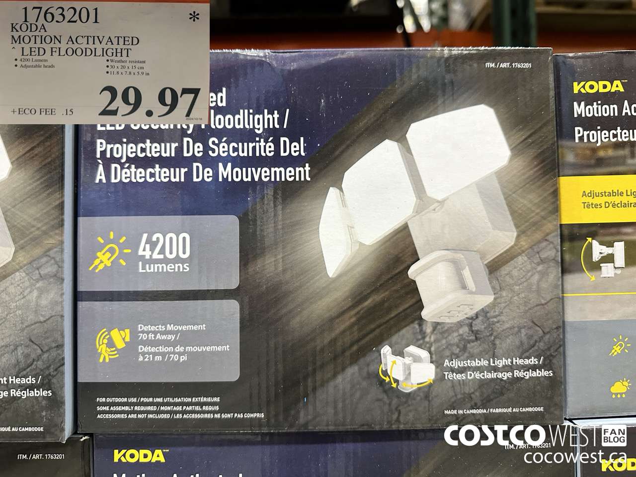 1763201 KODA MOTION ACTIVATED LED FLOODLIGHT $29.97