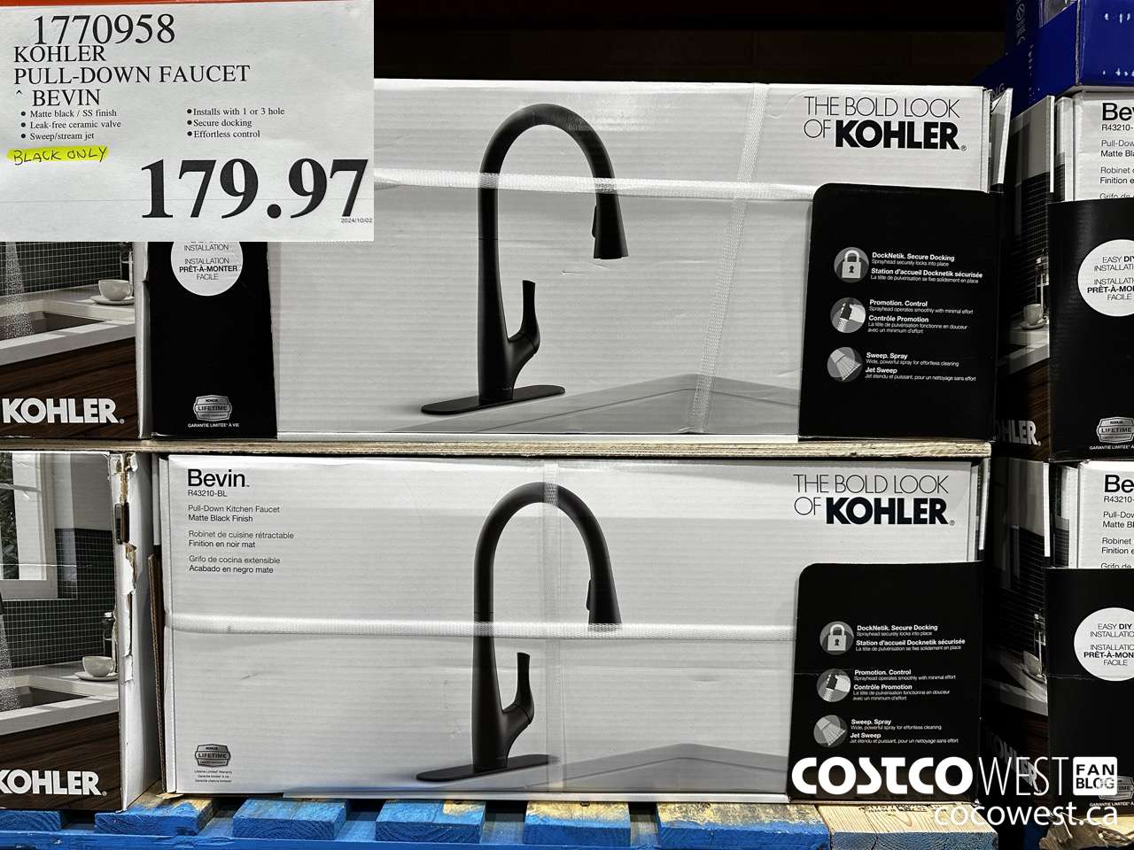 1770958 KOHLER PULL-DOWN FAUCET BEVIN $179.97