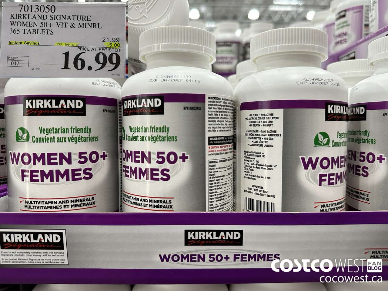 7013050 KS WOMEN 50+ MULTIVITAMIN & MINERAL 365 TABLETS  ($6.00 INSTANT SAVINGS EXPIRES ON 2024-11-10) $16.99