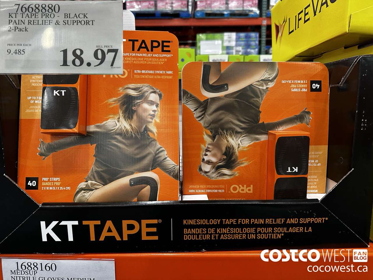 7668880 KT TAPE PRO BLACK PAIN RELIEF & SUPPORT 2-PACK $18.97