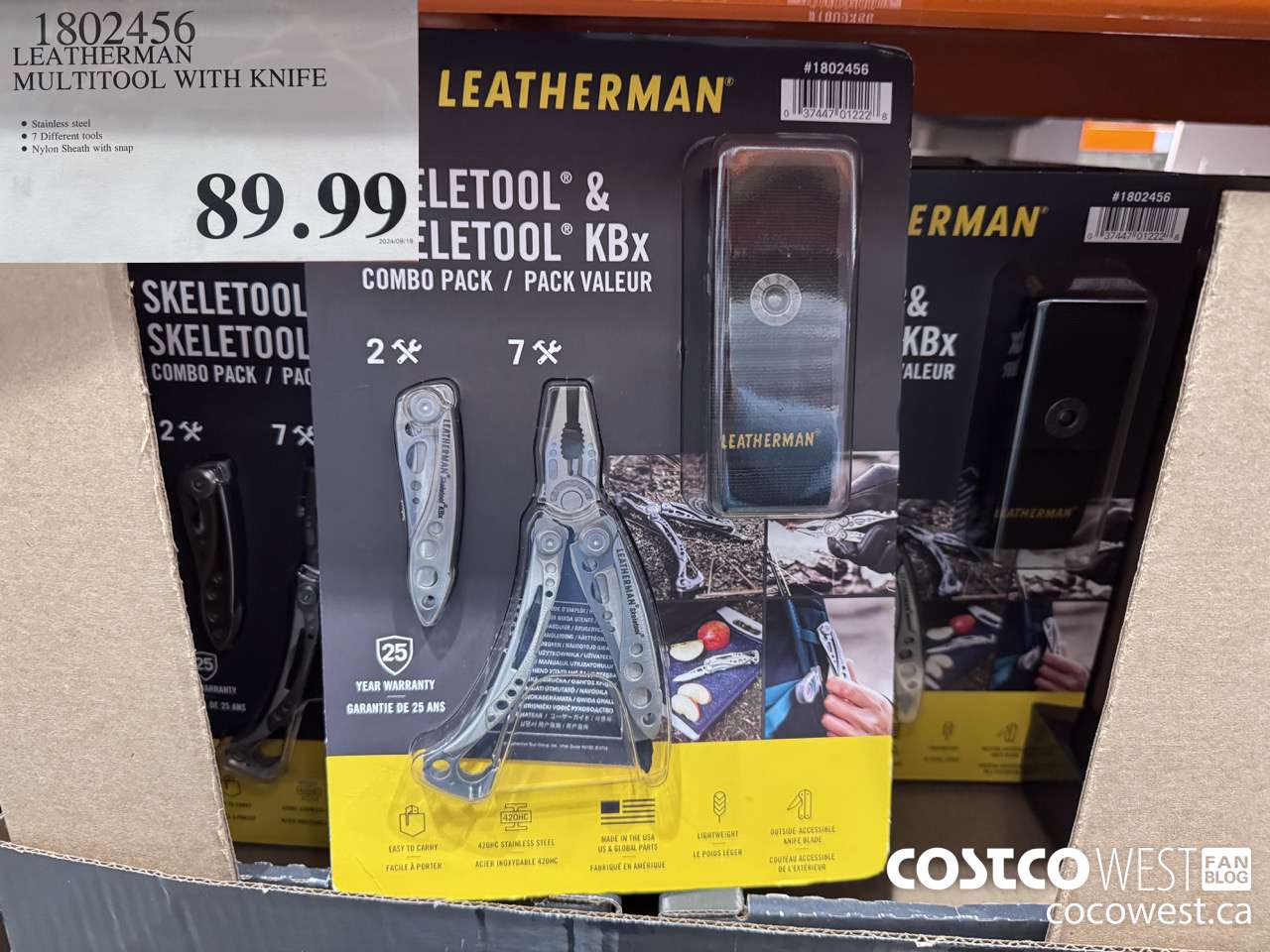 1802456 LEATHERMAN MULTITOOL WITH KNIFE $89.99