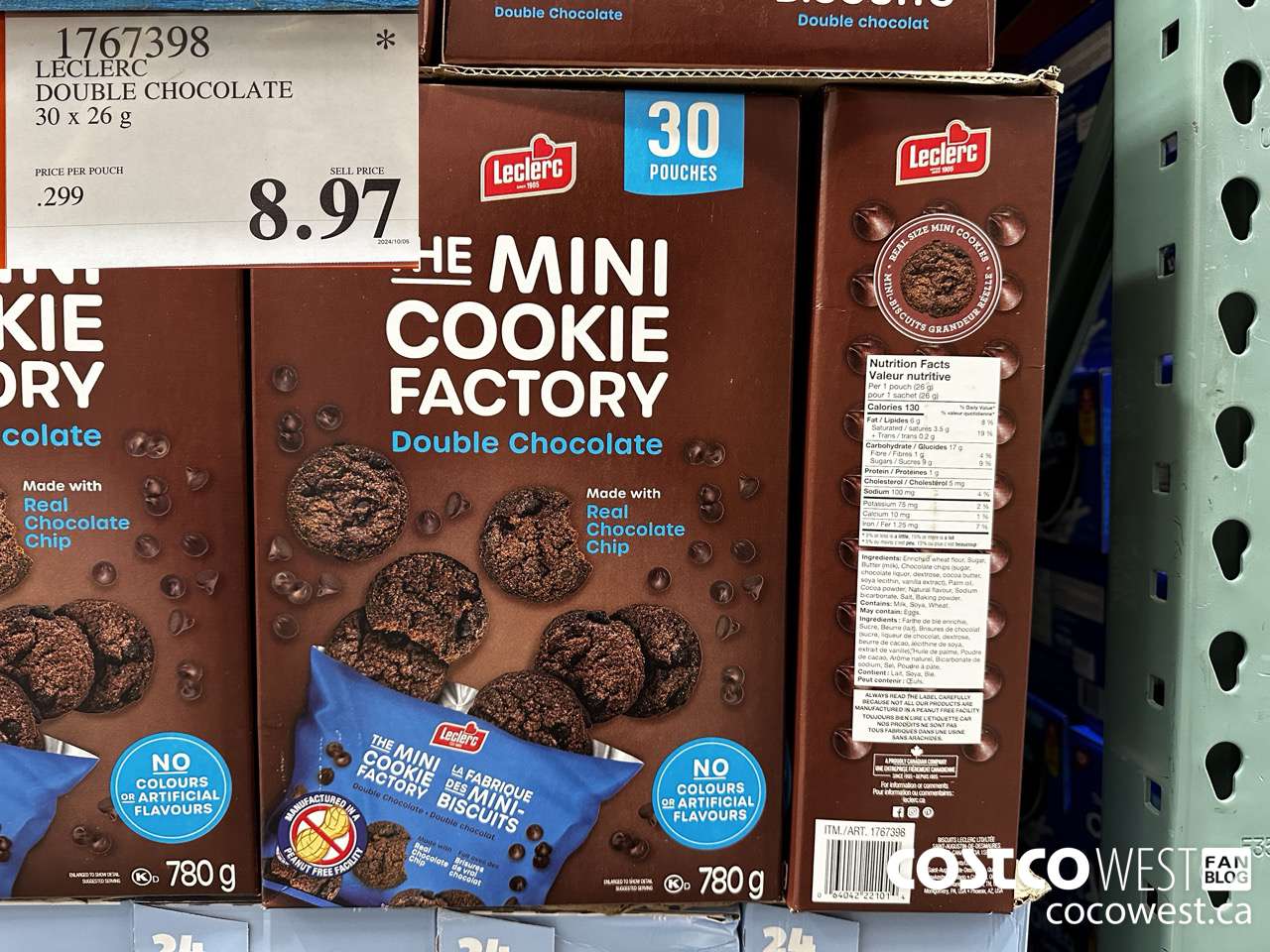 1767398 LECLERC DOUBLE CHOCOLATE 30 X 25G $8.97