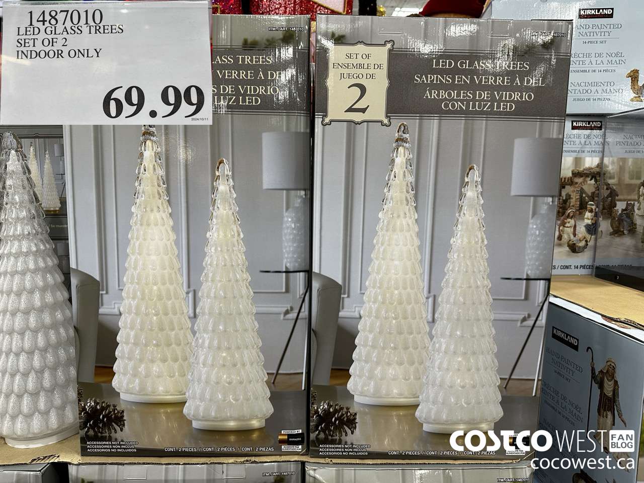 1487010 LED GLASS TREES SET OF 2 INDOOR ONLY $69.99