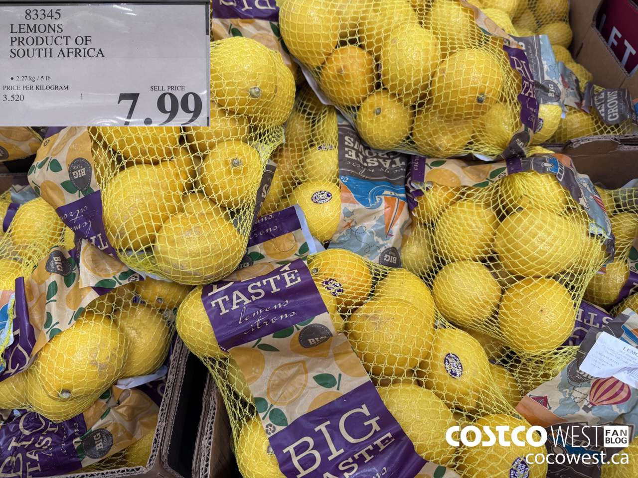 83345 LEMONS PRODUCT OF SOUTH AFRICA $7.99