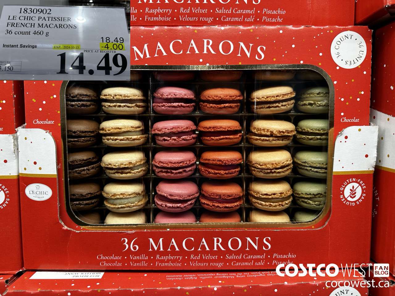 1830902 LE CHIC PATISSIER FRENCH MACARONS 36 COUNT 460G ($4.00 INSTANT SAVINGS EXPIRES ON 2024-10-13) $14.49