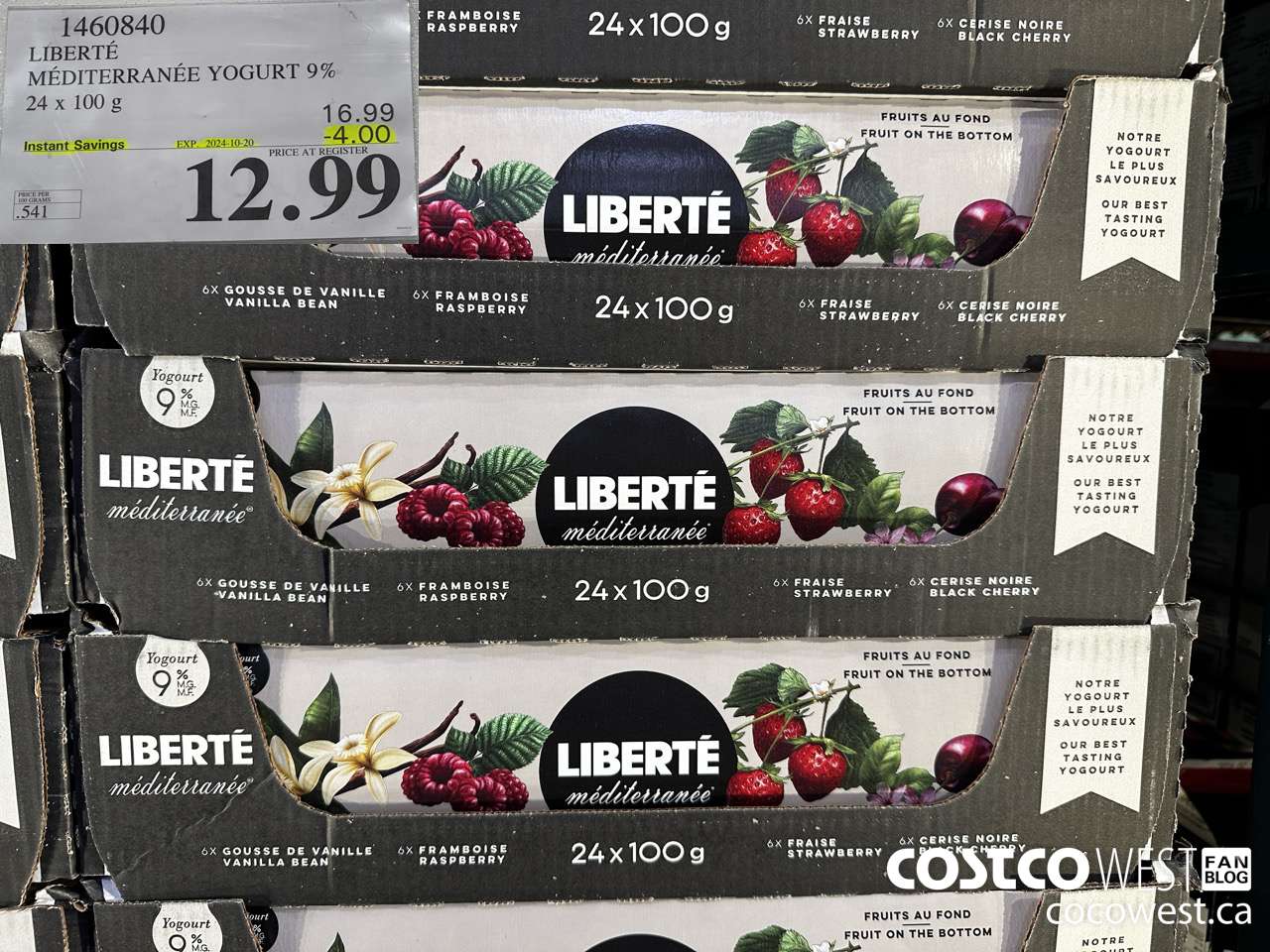 1460840 LIBERTE MEDITERRANEE YOGURT 9% 24 x 100 g ($4.00 INSTANT SAVINGS EXPIRES ON 2024-10-20) $12.99