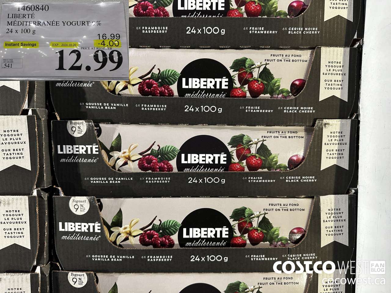 1460840 LIBERTE MEDITERRANEE YOGURT 9% 24 x 100 g ($4.00 INSTANT SAVINGS EXPIRES ON 2024-10-20) $12.99