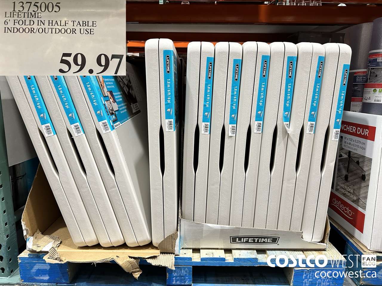 1375005 LIFETIME TABLE 6' FOLD IN HALF TABLE INDOOR/OUTDOOR USE $59.97