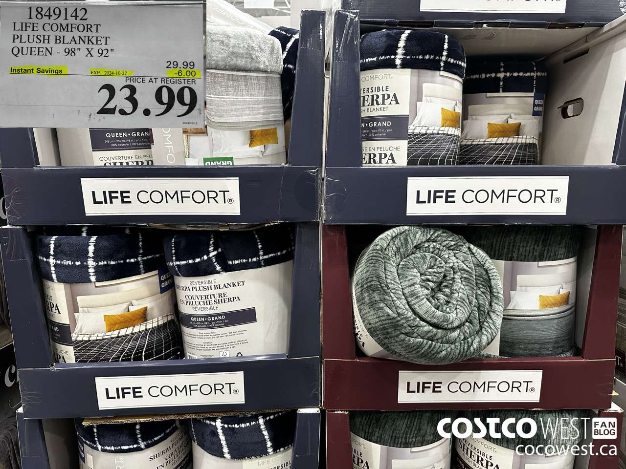 1849142 LIFE COMFORT PLUSH BLANKET QUEEN 98