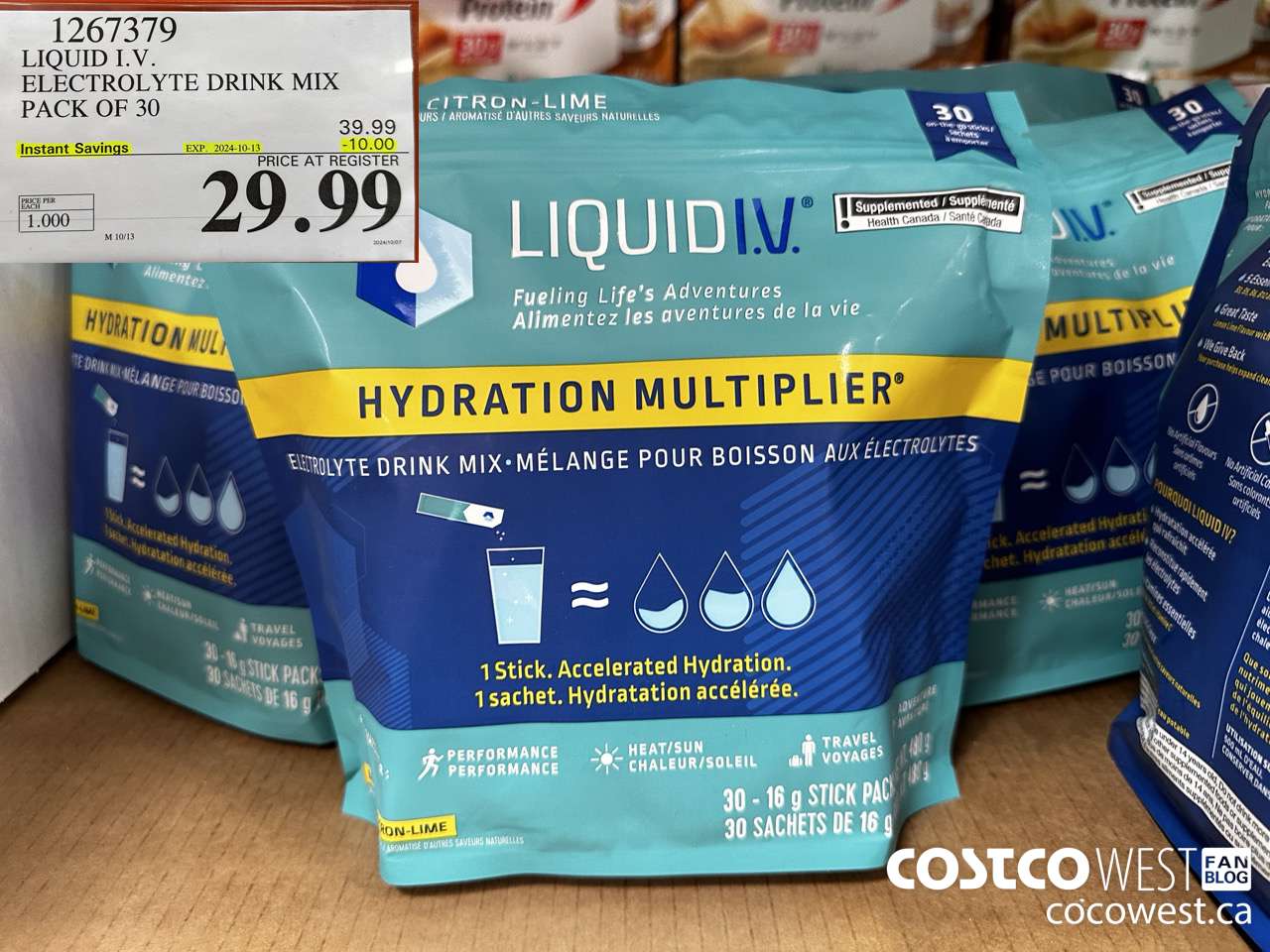 1267379 LIQUID ELECTROLYTE DRINK MIX PACK OF 30 ($10.00 INSTANT SAVINGS EXPIRES ON 2024-10-13) $29.99