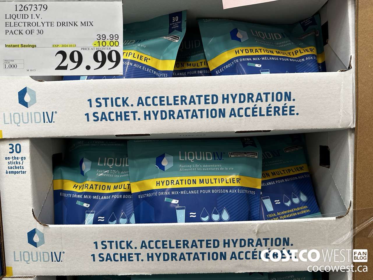 1267379 LIQUID ELECTROLYTE DRINK MIX PACK OF 30 ($10.00 INSTANT SAVINGS EXPIRES ON 2024-10-13) $29.99