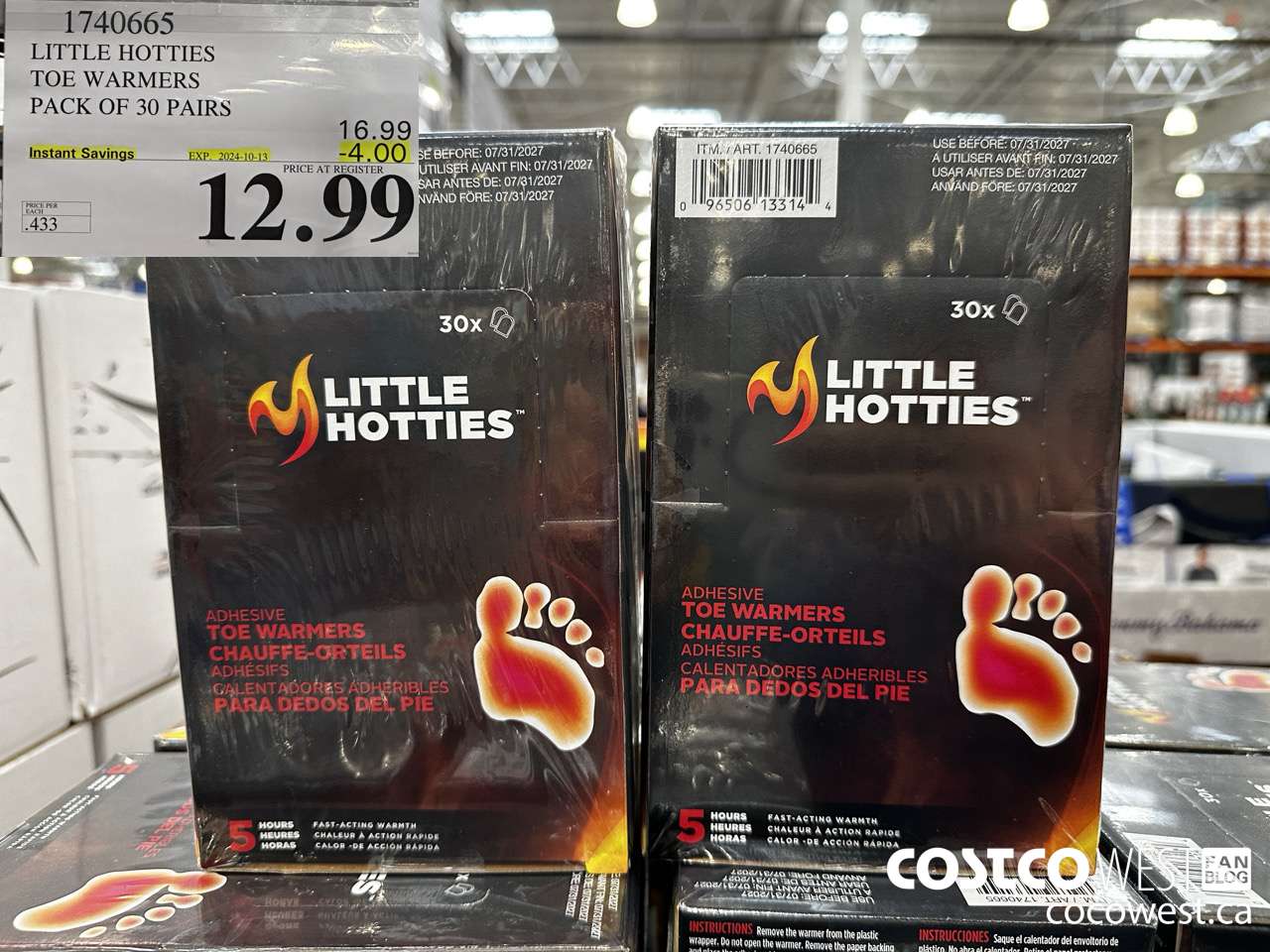 1740665 LITTLE HOTTIES TOE WARMERS PACK OF 30 PAIRS ($4.00 INSTANT SAVINGS EXPIRES ON 2024-10-13) $12.99