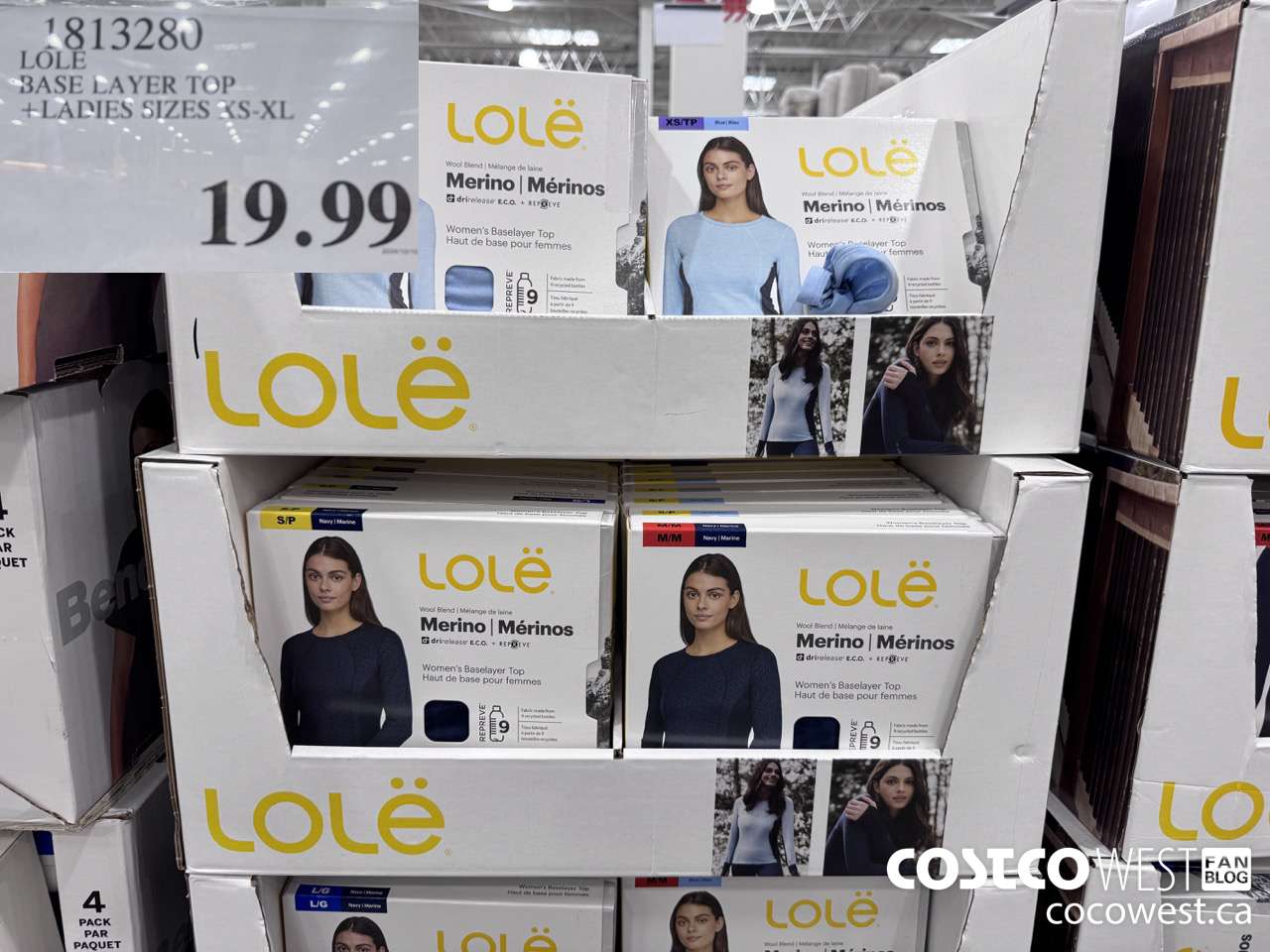 1813280 LOLE BASE LAYER TOP LADIES SIZES XS-XL $19.99