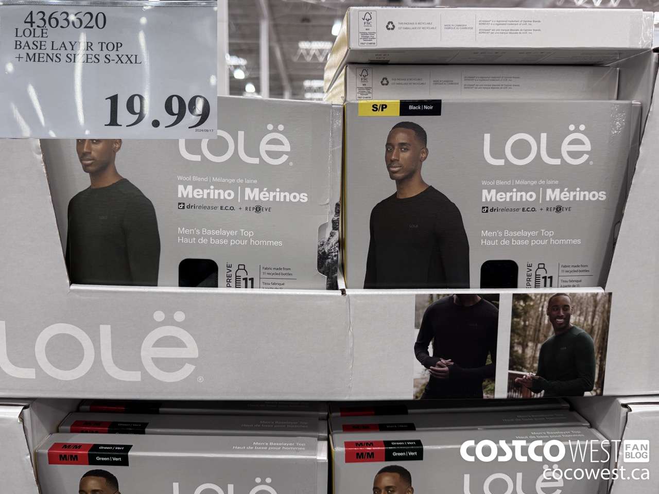 4363620 LOLE BASE LAYER TOP MENS SIZES S-XXL $19.99
