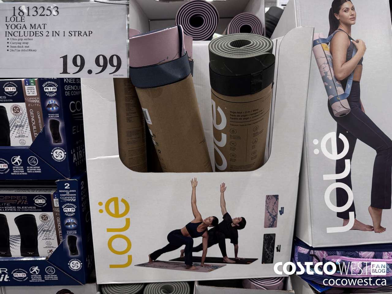 1813253 LOLE YOGA MAT INCLUDES 2 IN 1 STRAP $19.99