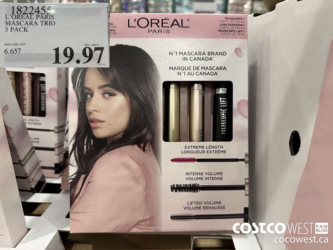 1822455 L'OREAL PARIS MASCARA TRIO 3 PACK $19.97