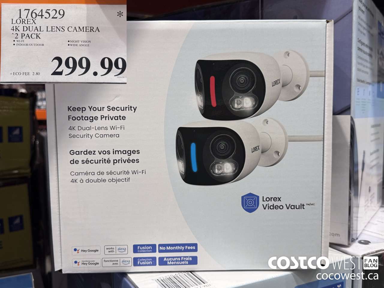 1764529 LOREX 4K DUAL LENS CAMERA 2 PACK $299.99