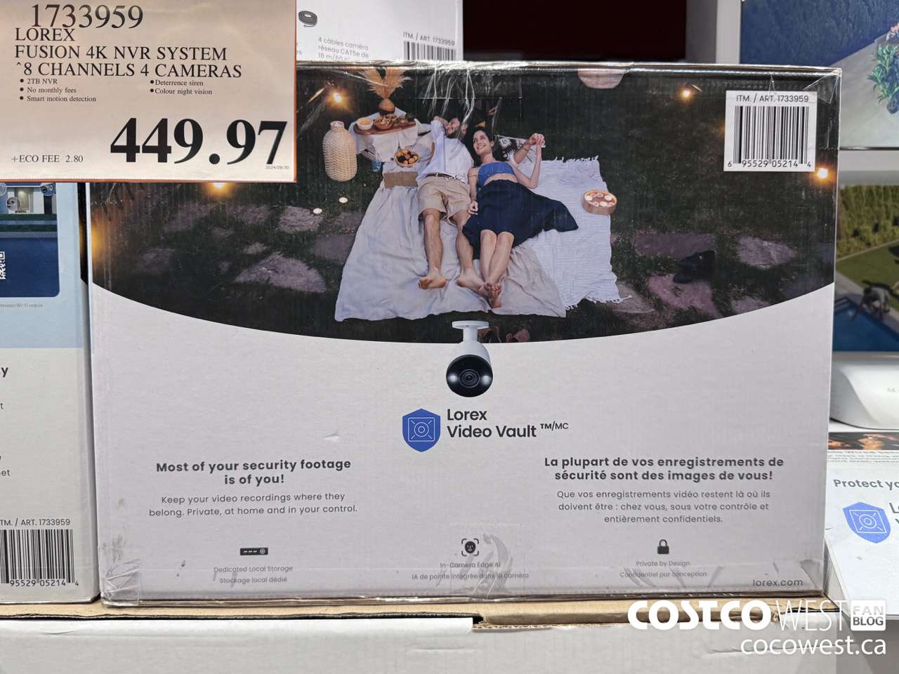 1733959 LOREX FUSION 4K NVR SYSTEM 8 CHANNELS 4 CAMERAS $449.97