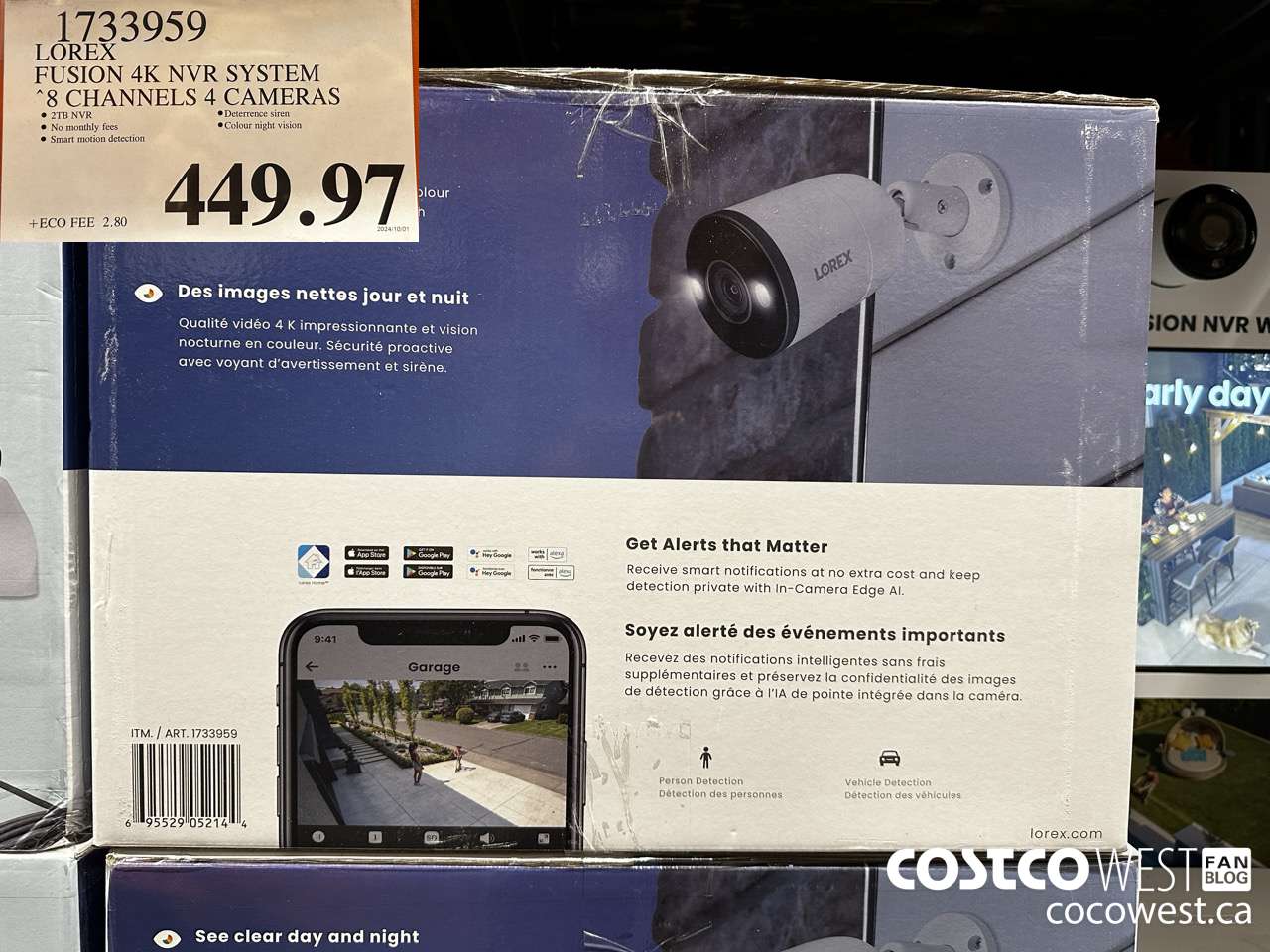 1733959 LOREX FUSION 4K NVR SYSTEM 8 CHANNELS 4 CAMERAS $449.97