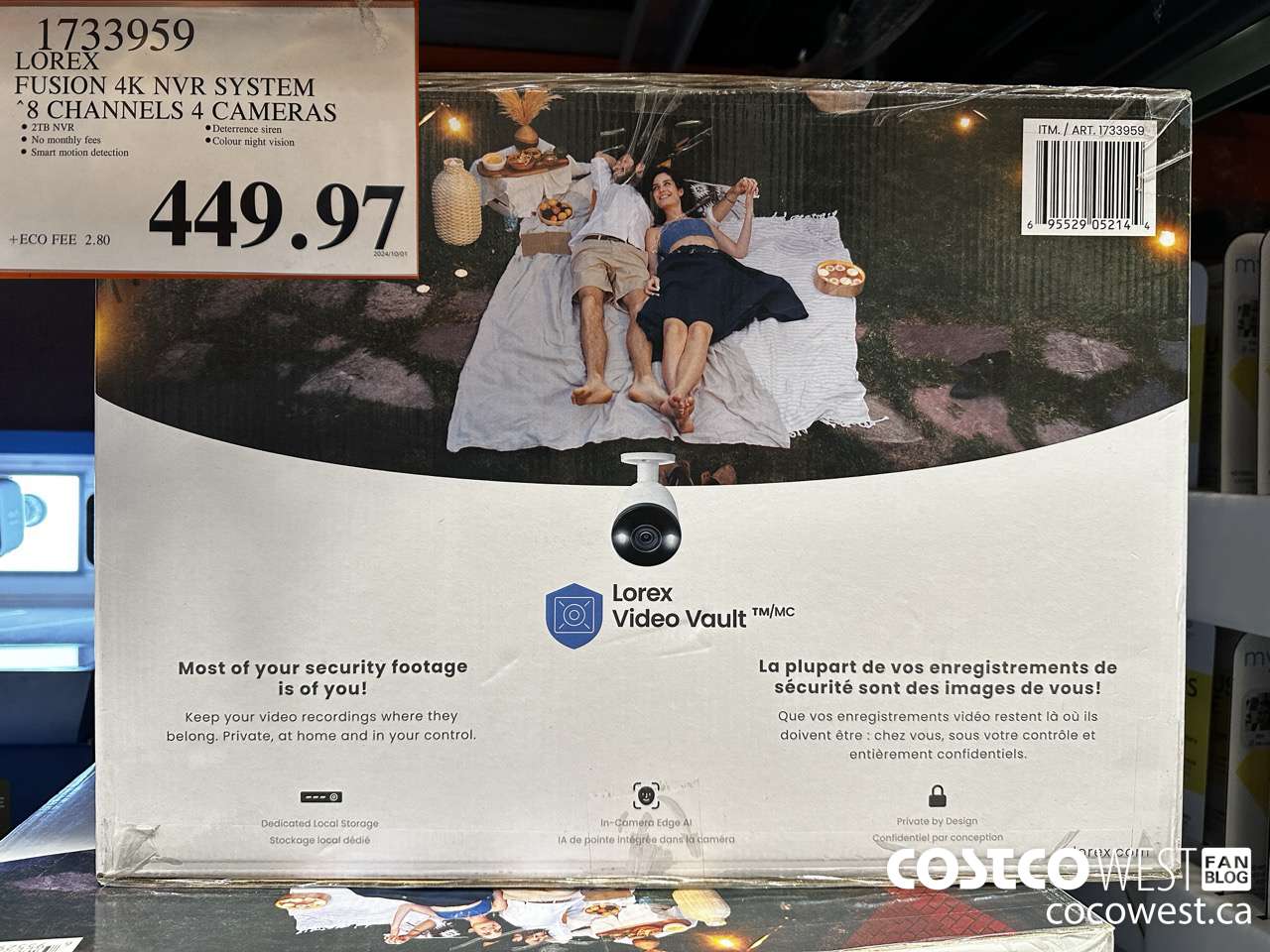 1733959 LOREX FUSION 4K NVR SYSTEM 8 CHANNELS 4 CAMERAS $449.97