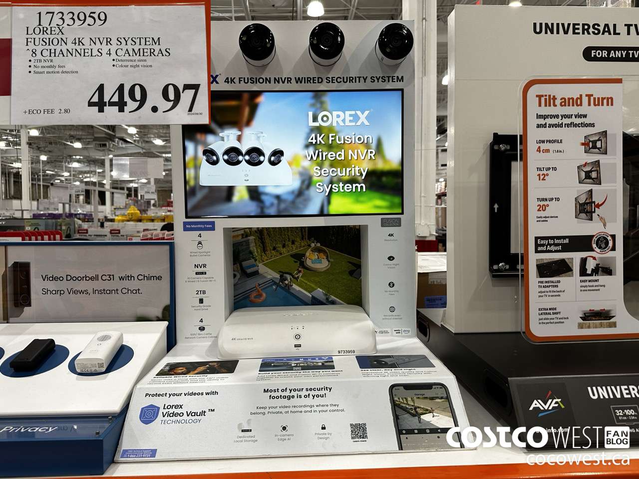 1733959 LOREX FUSION 4K NVR SYSTEM 8 CHANNELS 4 CAMERAS $449.97