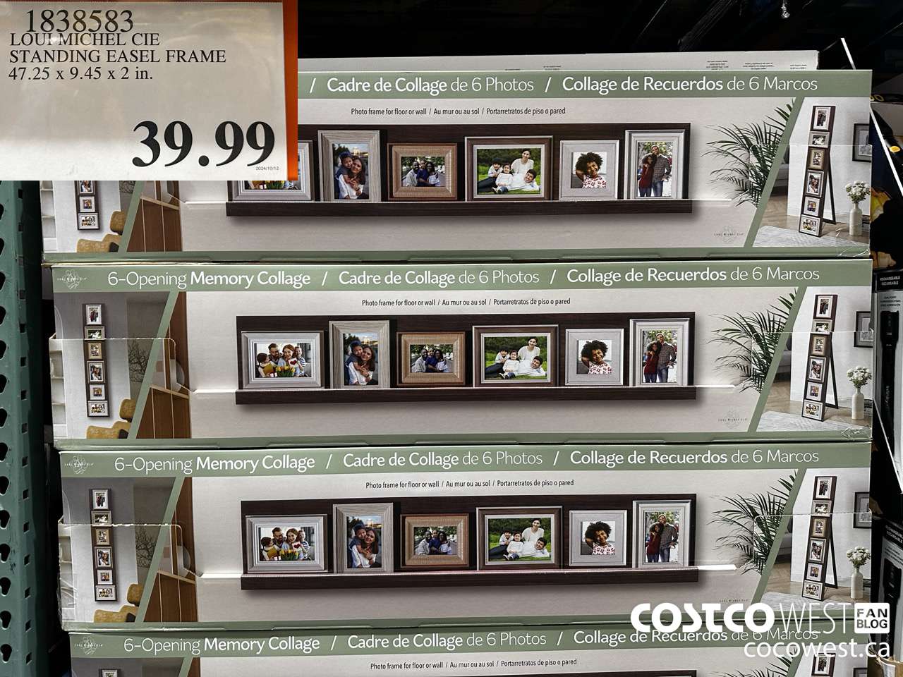 1838583 LOUI MICHEL CIE STANDING EASEL FRAME 47.25 X 9.45 X 2 IN $39.99