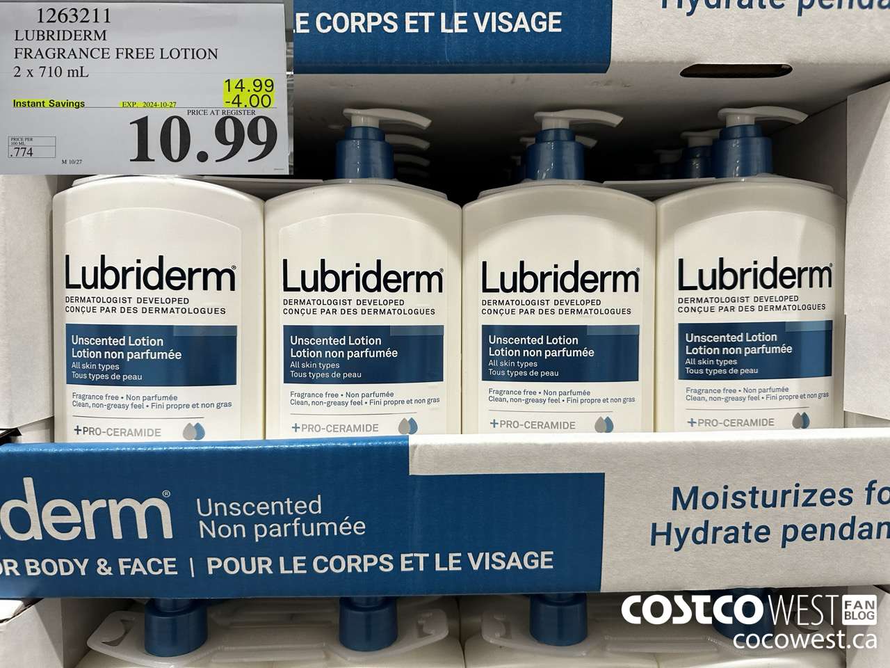 1263211 LUBRIDERM FRAGRANCE FREE LOTION 2 X 710ML ($4.00 INSTANT SAVINGS EXPIRES ON 2024-10-27) $10.99