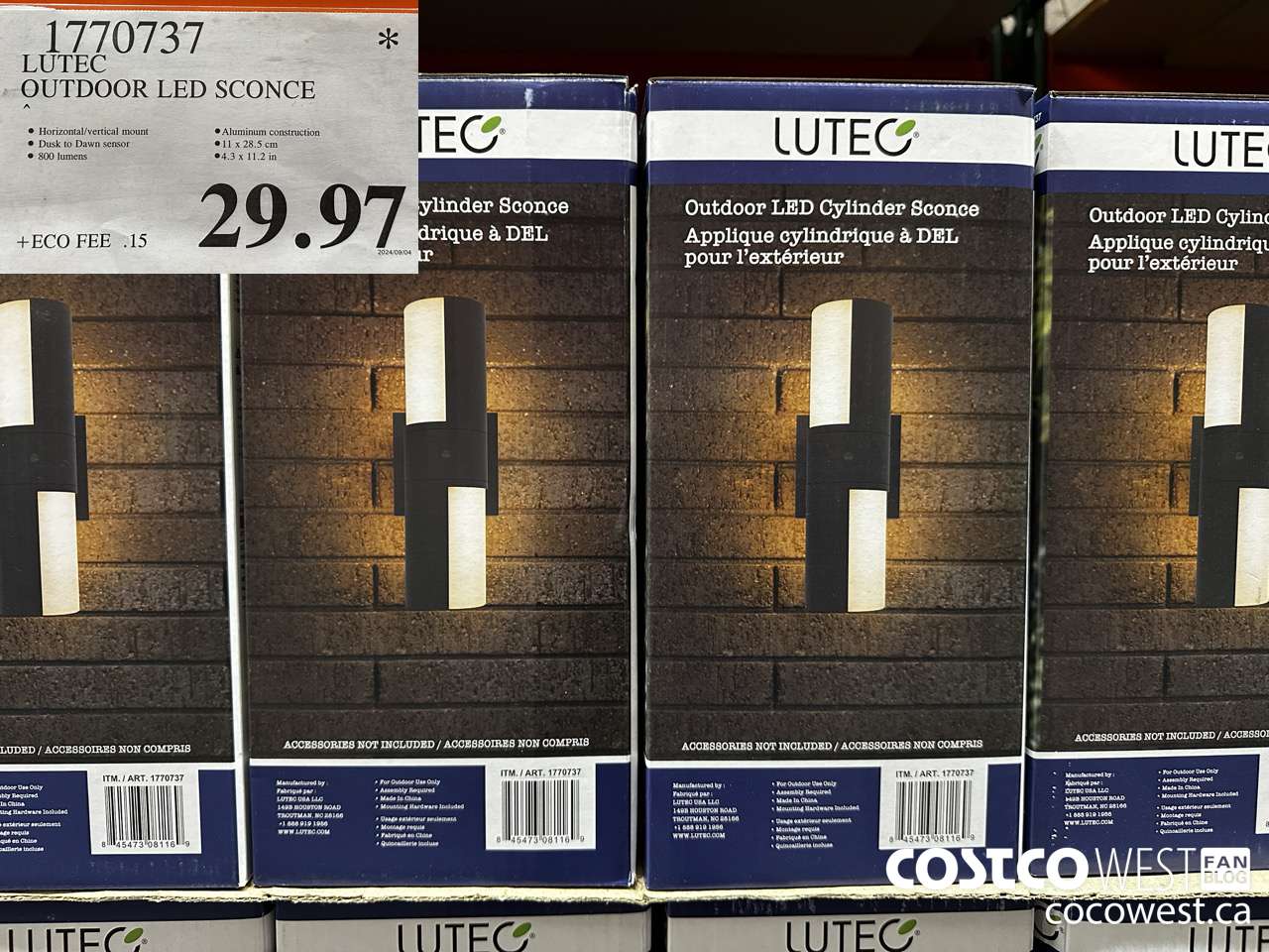 1770737 LUTEC OUTDOOR LED SCONCE $29.97