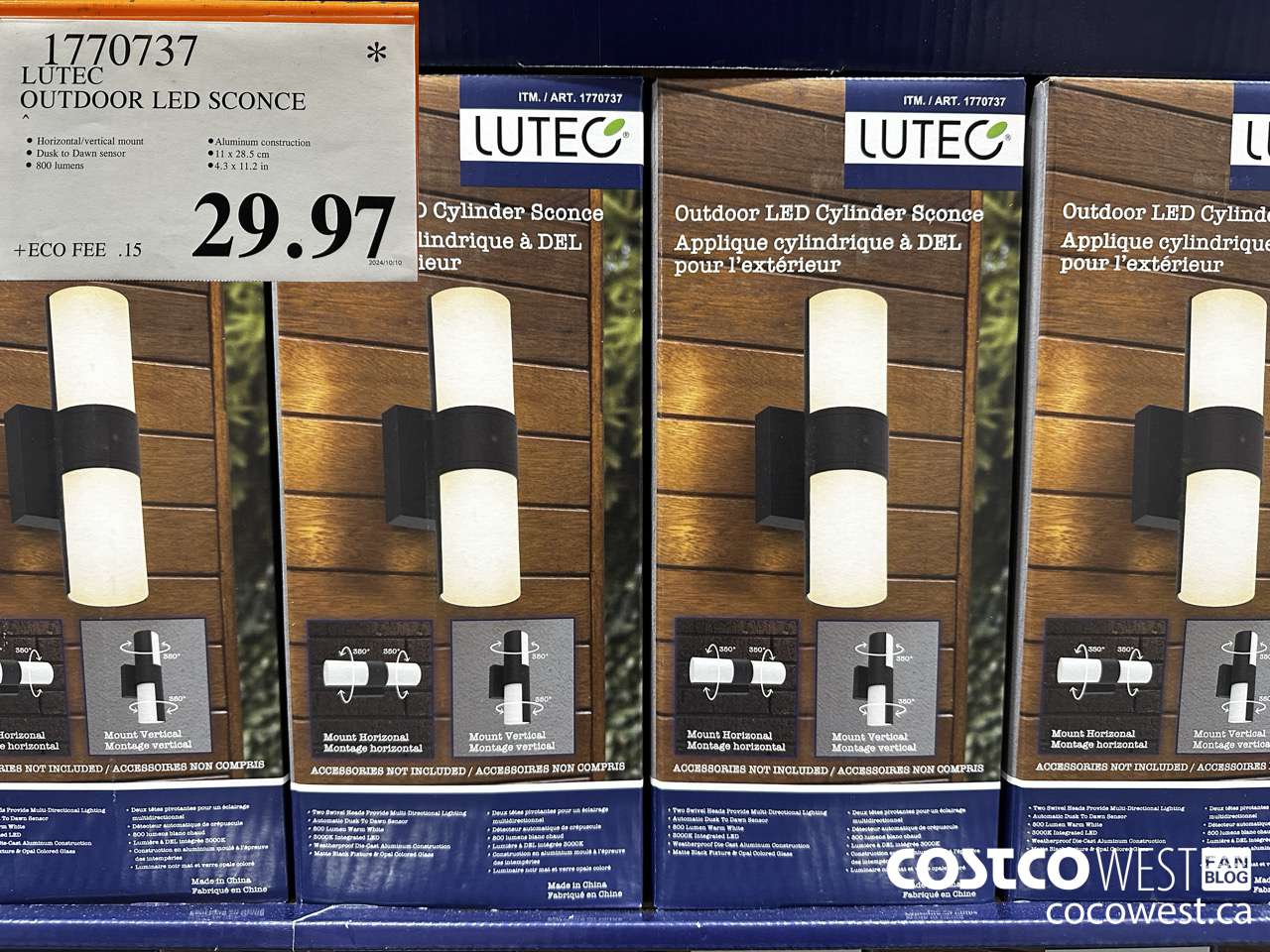 1770737 LUTEC OUTDOOR LED SCONCE $29.97