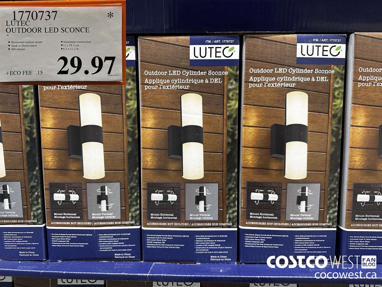 1770737 LUTEC OUTDOOR LED SCONCE $29.97