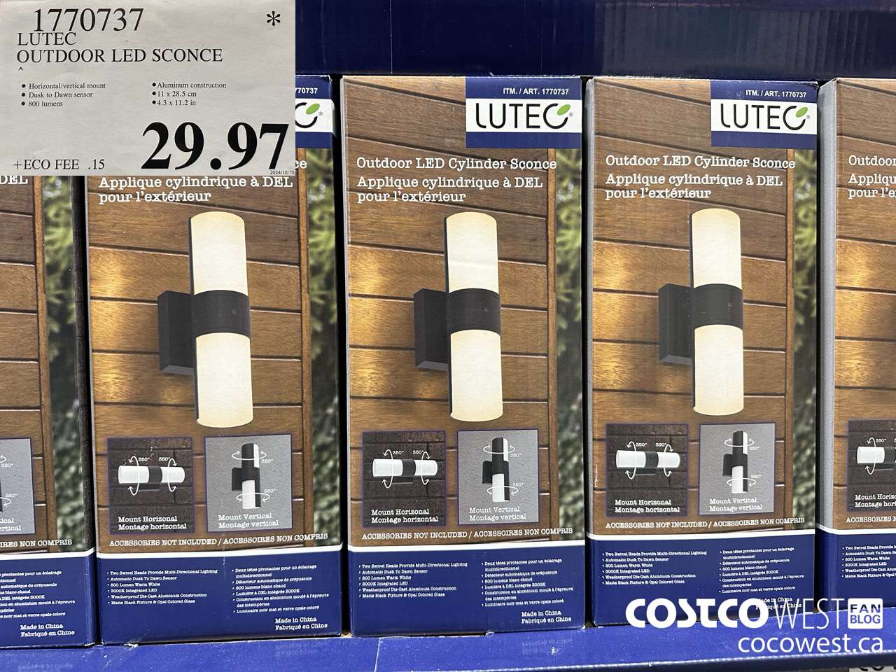 1770737 LUTEC OUTDOOR LED SCONCE $29.97