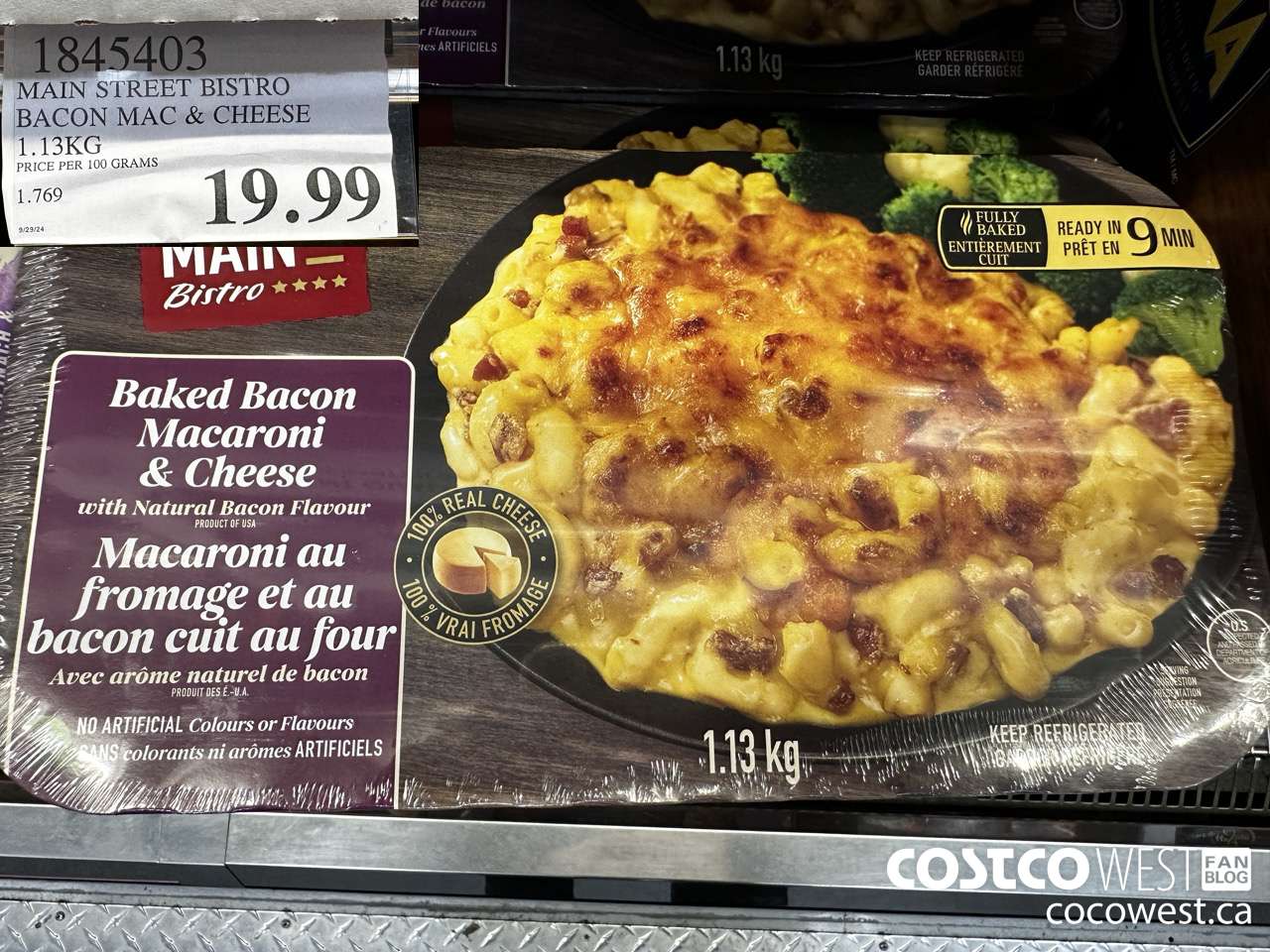1845403 MAIN STREET BISTRO BACON MAC & CHEESE 1.13KG $19.99
